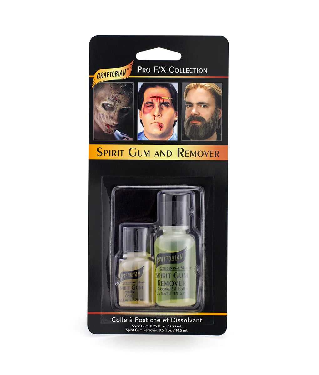 Spirit Gum Adhesive and Remover - Combo Pack of 0.5 Fl. Oz. Prosthetic Skin  Adhesive & 0.5 Fl. Oz Spirit Gum Remover 