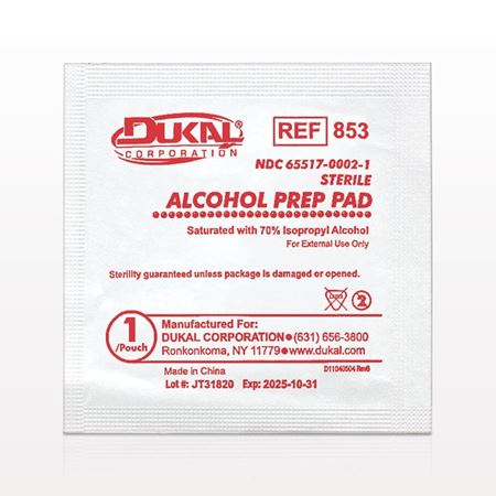 DUKAL™ Sterile Alcohol Prep Pads, (200 Pieces Per Box)