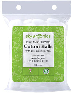 Organic Jumbo Cotton Balls- Pack Of 100 - Fox and Superfine