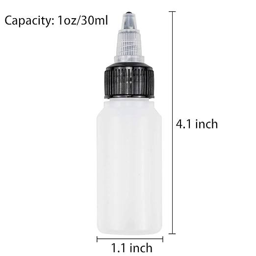 1oz Plastic Bottle with Twist Top Cap and Mixing ball - Fox and Superfine