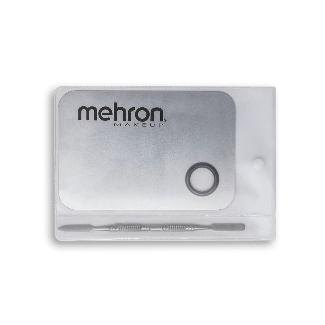 Stainless Steel Artist Mixing Palette with Spatula (Mehron Logo) - Fox and Superfine