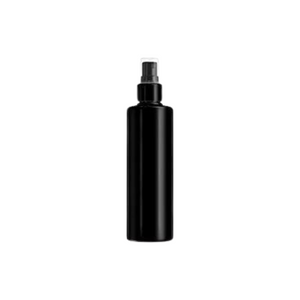 Cylinder Bottle, Black With Fine Mist Sprayer And Overcap, Clear - Fox and Superfine